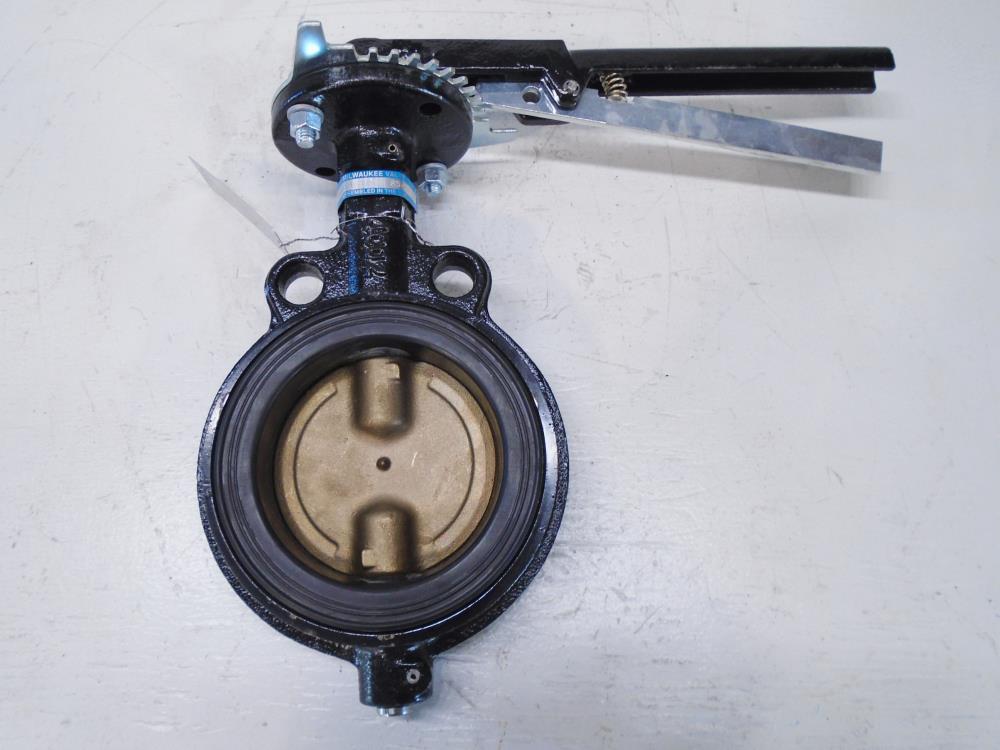 Milwaukee 4" 200# Butterfly Valve, Ductile Iron, Bronze Disc, #MW223B